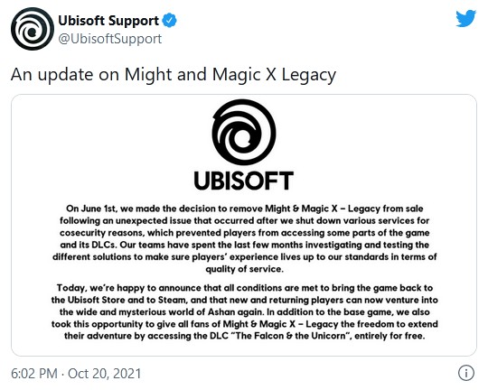 Ubisoft has Finally Fixed Might and Magic 10 - picture #1
