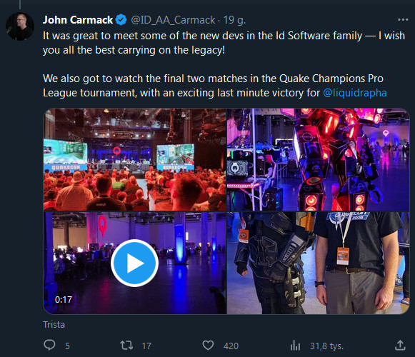 Legendary John Carmack Buries the Hatchet With Bethesda and Returns to QuakeCon - picture #1