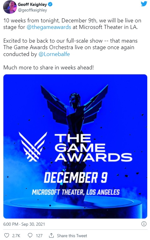 Geoff Keighley Announces The Game Awards 2021 - picture #1