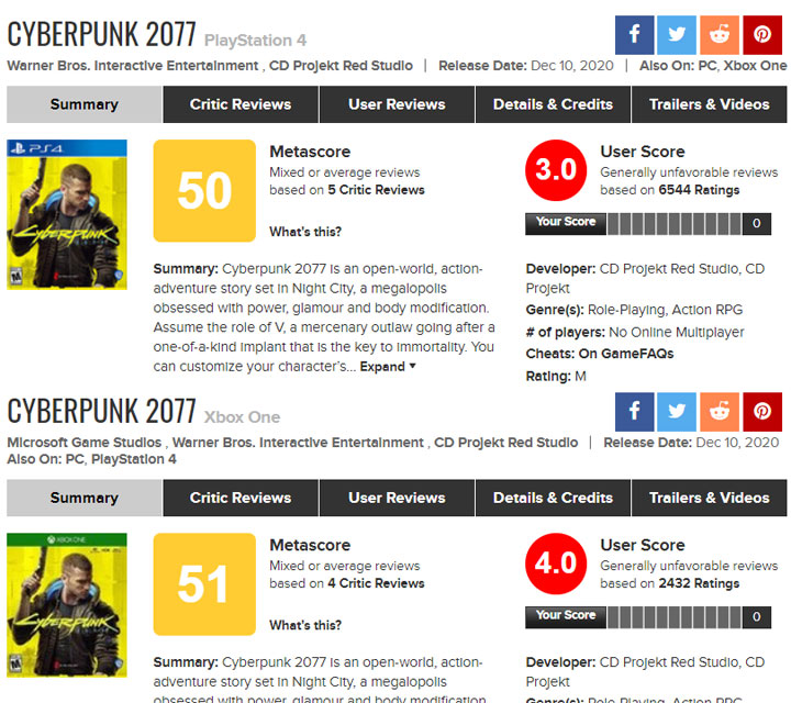 Cyberpunk 2077 With Disastrous Reviews on Consoles - picture #1
