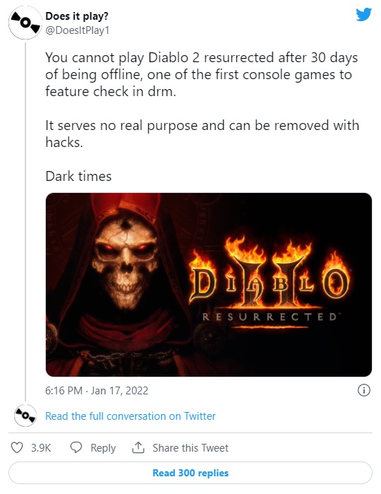 Diablo 2 Resurrected on Consoles Wont Let You Play After 30 Days Offline - picture #1