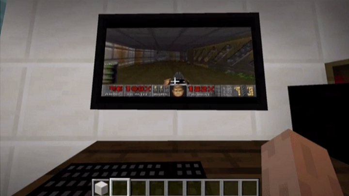 PC Running Windows XP and Playble Doom Recreated in Minecraft - picture #1