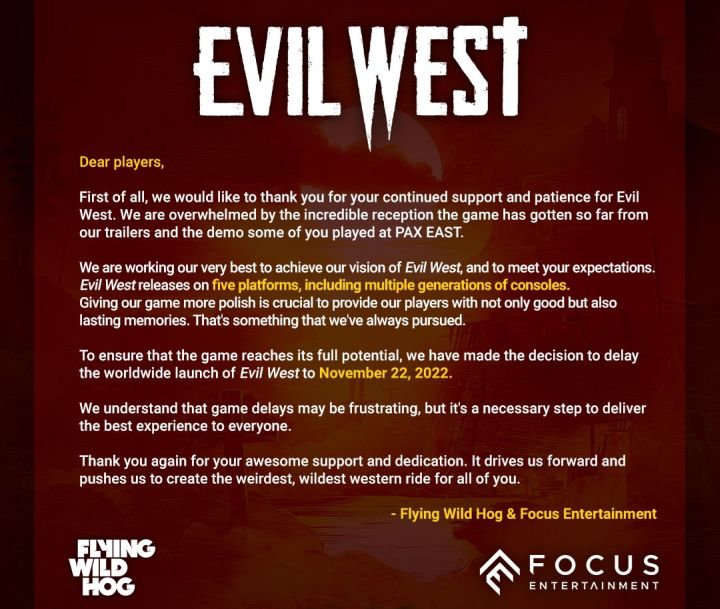 Evil West and Deliver Us Mars Delayed - picture #1