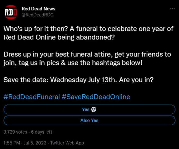 Red Dead Online Fans Fed Up With Waiting; Hold Funeral for the Game - picture #1