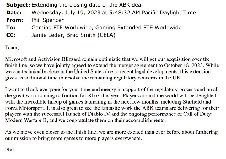 Microsoft Looking For Contract Extension on Activision Blizzard Merger  [Update: Extended to October]