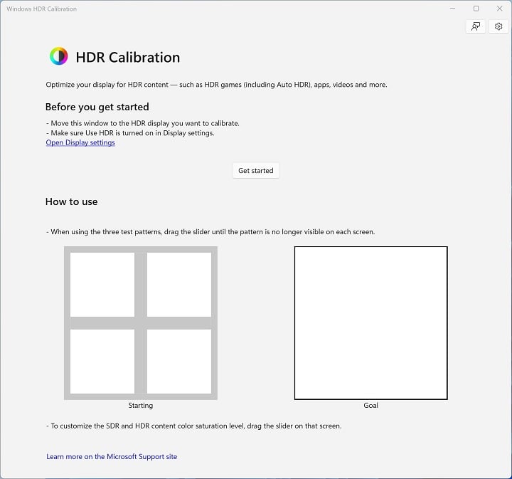 Program HDR Calibration cechuje prostota obsługi. Źródło: Microsoft. - Jak skalibrować HDR w Windowsie? - wiadomość - 2024-04-18