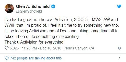 Creator of Cod WWII and Dead Space Leaves Activision - picture #1