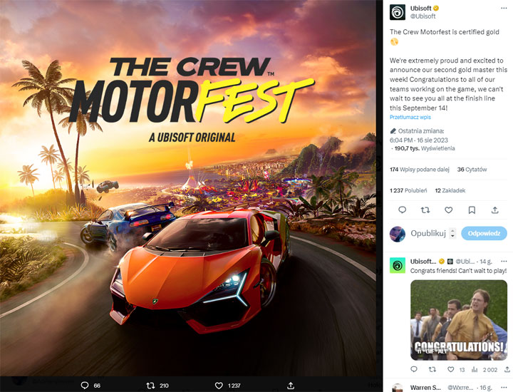 The Crew Motorfest Gone Gold; Ubisofts Racing Game Launches in September - picture #1