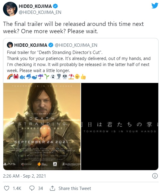 Kojima Announces Trailer for Death Stranding: Directors Cut - „I Put my Whole Soul Into it” - picture #1