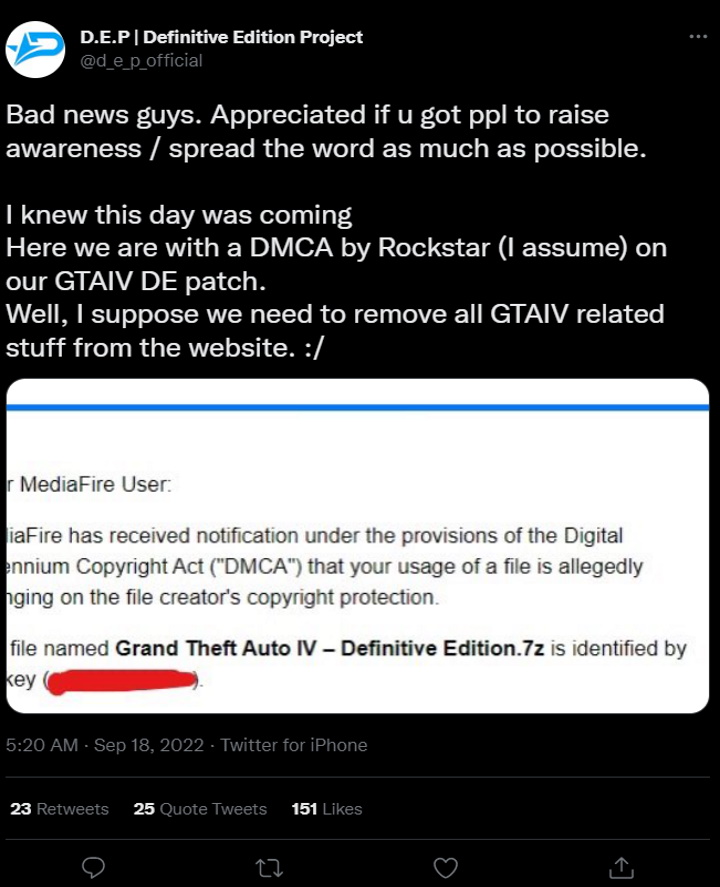 Take-Two strikes again with another takedown notice for GTA 3