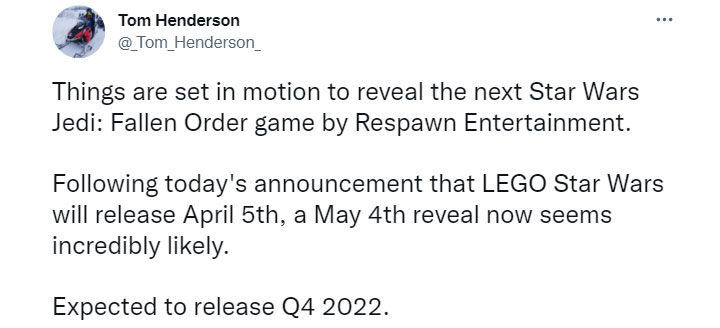 Star Wars Jedi: Fallen Order 2 to be Revealed in May - picture #1