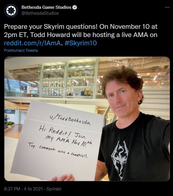 Todd Howard Will Host an AMA Session for Skyrims 10th Birthday - picture #1