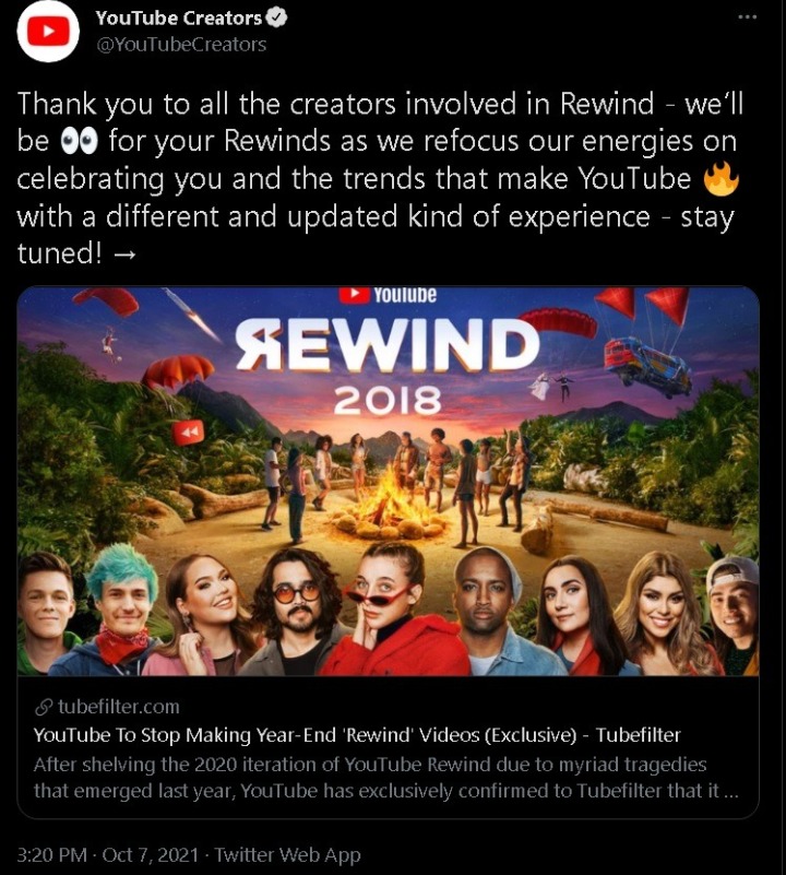 YouTube Rewind Disappears for Good - No More Cringy Recaps - picture #1