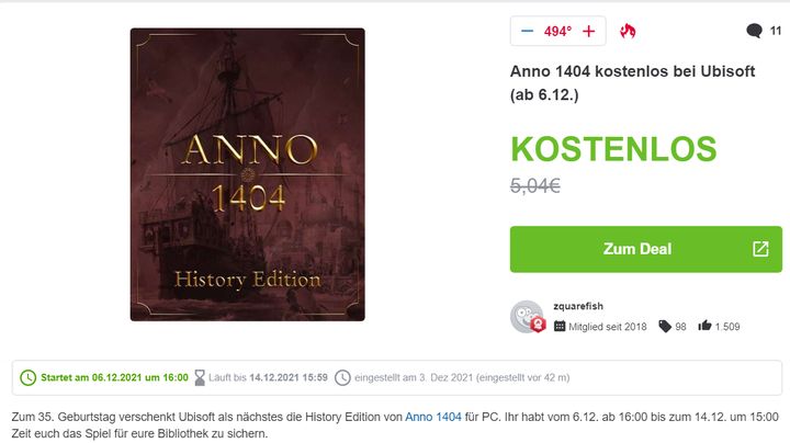 Anno 1404 History Edition Giveaway Inbound? - picture #1