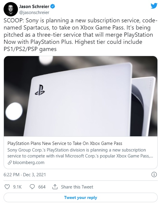 Sony May be Preparing Its Own Game Pass; Schreier Reports on Project Spartacus - picture #1
