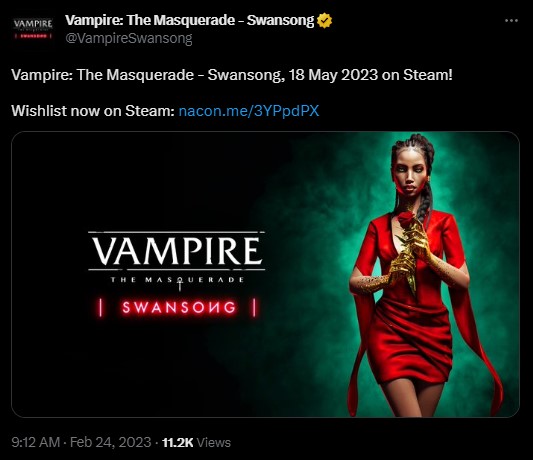 Vampire The Masquerade: Swansong Freed From EGS; Steam Release Date - picture #1