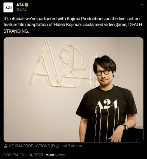 Live-action Adaptation of Death Stranding is Coming; Kojima Joins Forces With Prestigious Studio A24 - picture #1