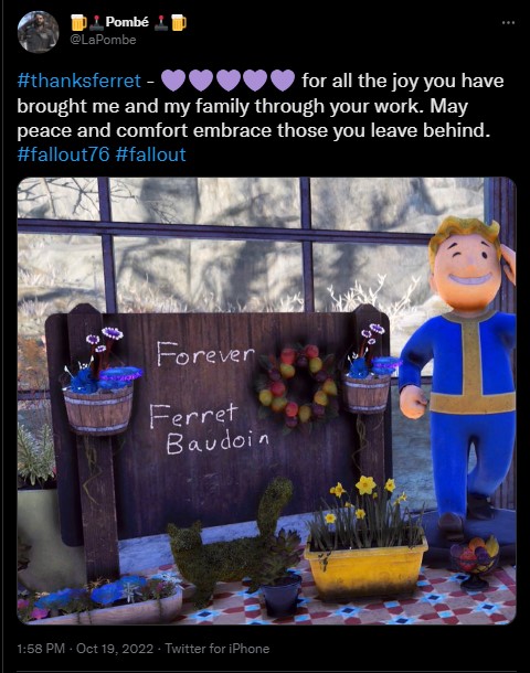 Fallout 76 Fans Pay In-game Tribute to Deceased Developer - picture #1