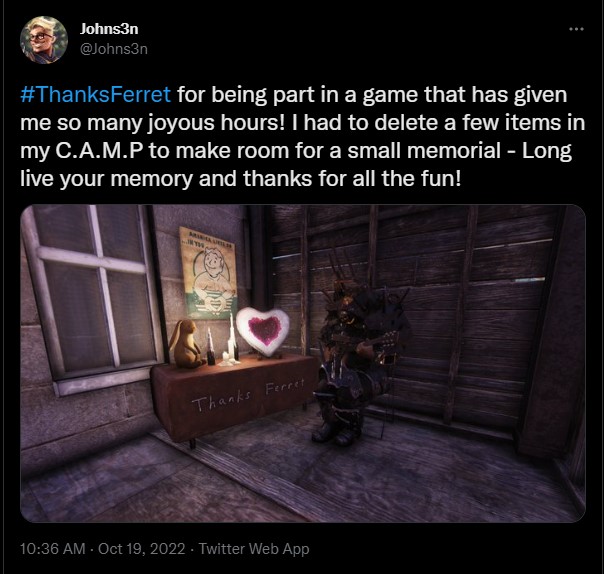 Fallout 76 Fans Pay In-game Tribute to Deceased Developer - picture #2