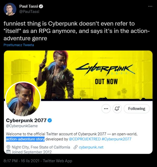 Cyberpunk 2077 as RPG of the Year? CD Projekt Appreciates Nomination, Players Criticize It - picture #3