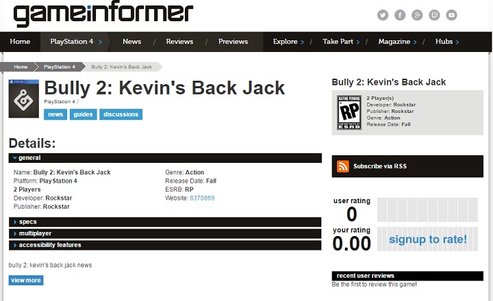 Game Informer leaks Bully 2: Kevins Back Jack - picture #1
