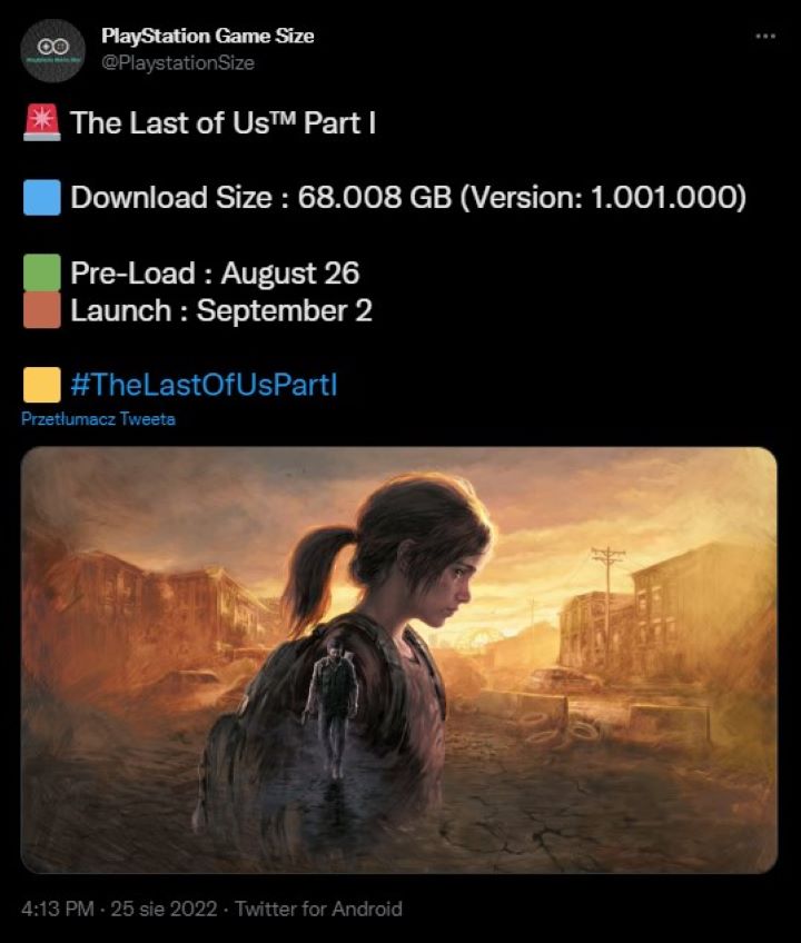 The Last of Us Part 2 Remastered Download Size and Pre-Load Date