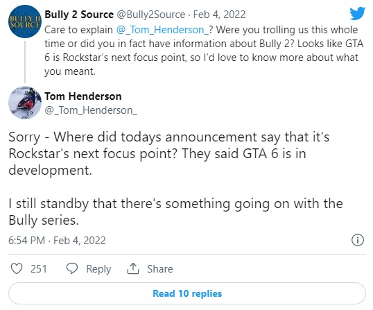 Rockstar May Release Bully 2 Before GTA 6, Claims Tom Henderson - picture #1