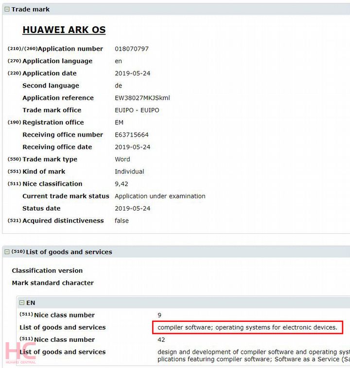 ARK OS – Huawei Registers Trademark for Proprietary OS - picture #2