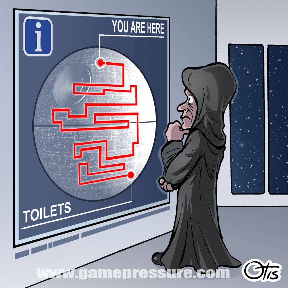 Bladder Strong You Must Have, comics Cartoon Wars, #14. First Death Star problems.
