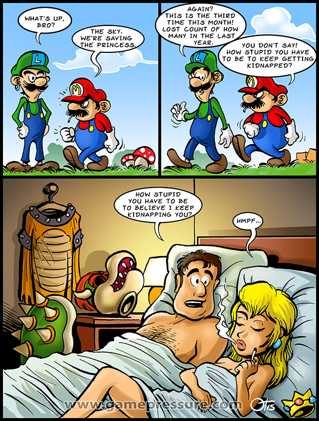 Princess Kidnapping, comics Cartoon Games, #3. Just another day for Mario.
