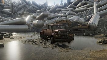 Polak testuje stabilność SnowRunner, zwożąc naczepy w jedno miejsce