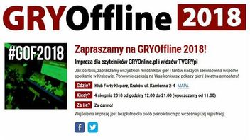 Ruszyły zapisy na GRYOffline 2018