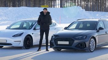 Tesla Model 3 kontra Audi RS4 quattro na śniegu; youtuber przetestował zachowanie samochodów w zimie