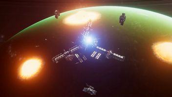 Kluczowe aspekty kosmicznej wojny na nowym gameplayu z RTS-a Falling Frontier. Wśród nich bombardowanie planety