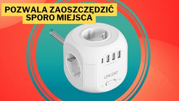 Cztery gniazda elektryczne i cztery wejścia USB. Ten przedłużacz w kształcie kostki sprawdzi się w domu i w biurze