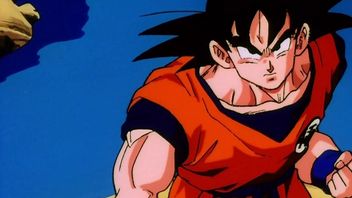 Goku z Dragon Ball na rzadkiej, 35-letniej grafice. Bohater zamienił charakterystyczne gi na nietypowy dla siebie strój
