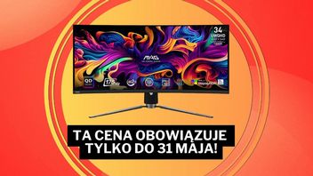 Matryca QD-OLED w zasięgu ręki. Zakrzywiony monitor MSI 34" kupisz teraz za 2399 zł w Media Expert