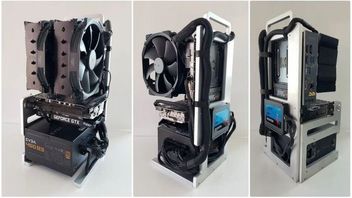 Nietypowa obudowa mini ITX wygląda jak wieszak na podzespoły