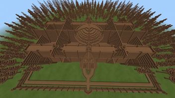 Minecraft - willa z błota nietypowym tworem gracza