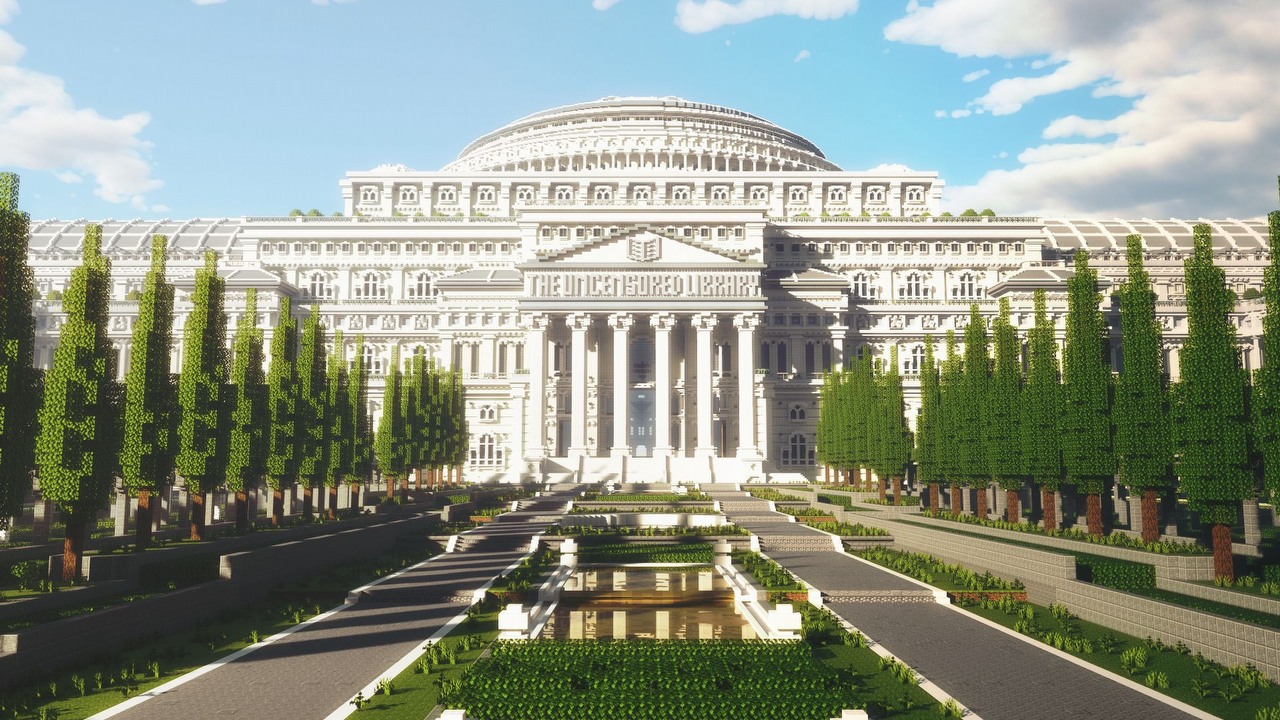 Ocenzurowane dzieła uwiecznione w grze Minecraft.