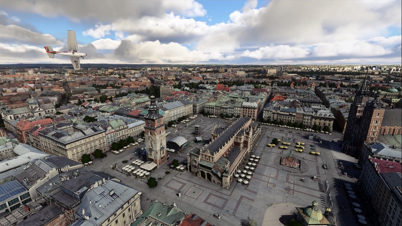 Poprawiony Kraków i siedziba GRYOnline w Microsoft Flight Simulator.