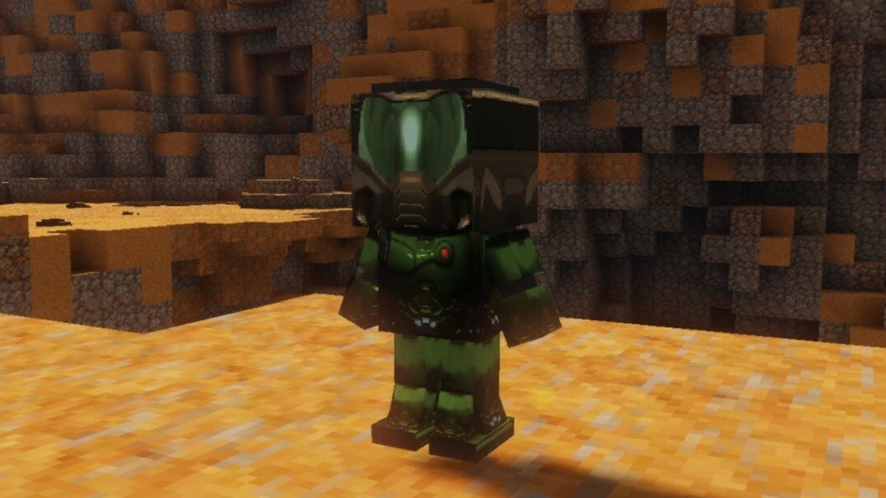 Minecraft - gracz próbuje odtworzyć w grze Dooma z 2016 roku.