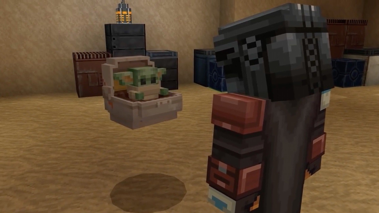 Baby Yoda w Minecraft Star Wars.