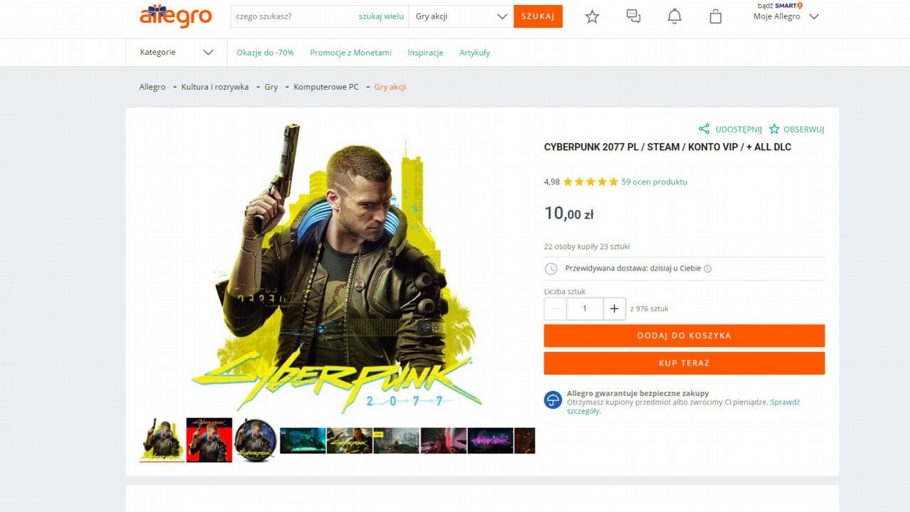 Allegro wprowadzi zakaz handlu kontami z grami.