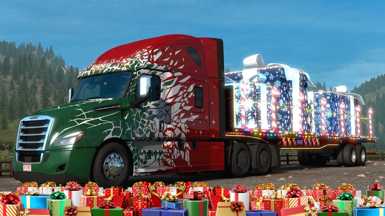 ETS2 i ATS z wydarzeniem świątecznym - gracze rozwożą prezenty.