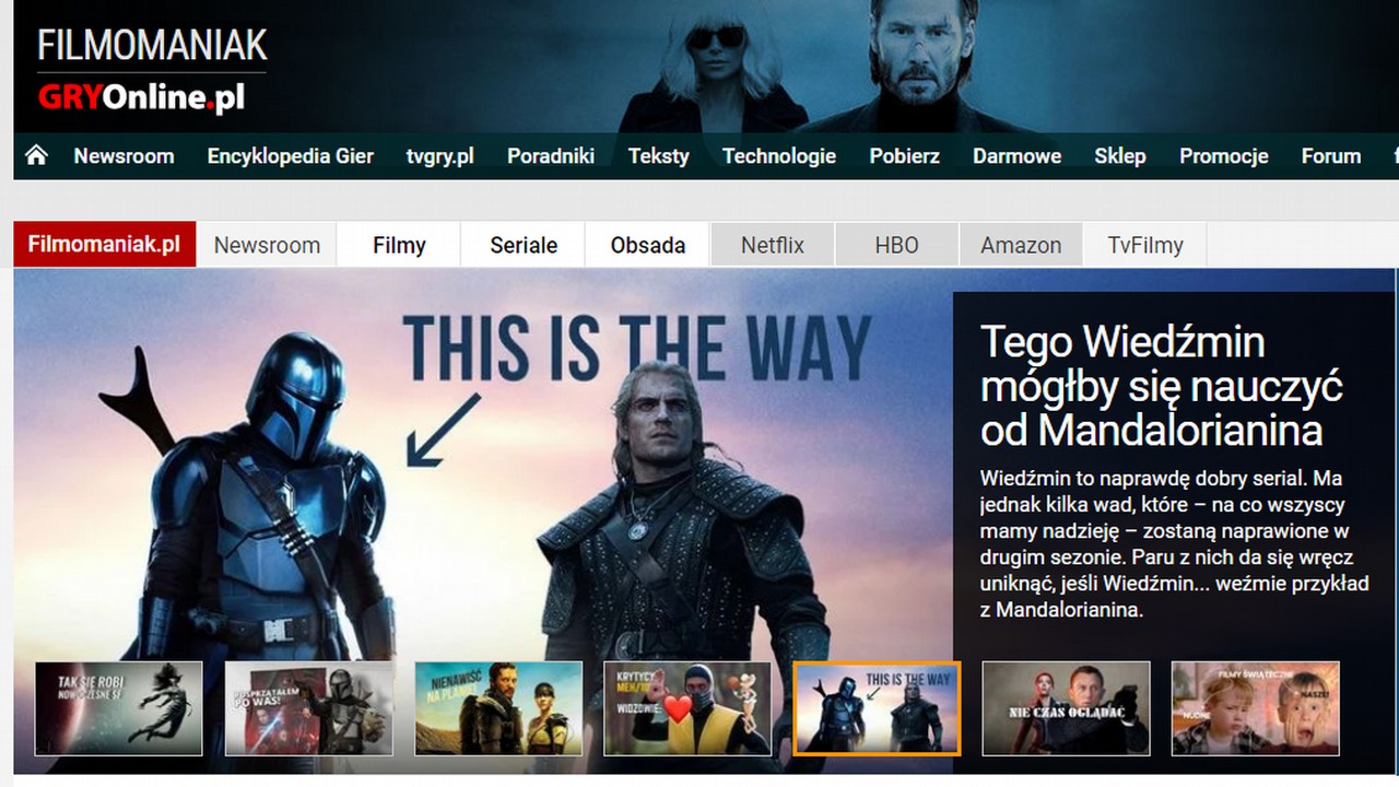 Start Filmomaniaka - serwisu filmowego GRYOnline.pl.