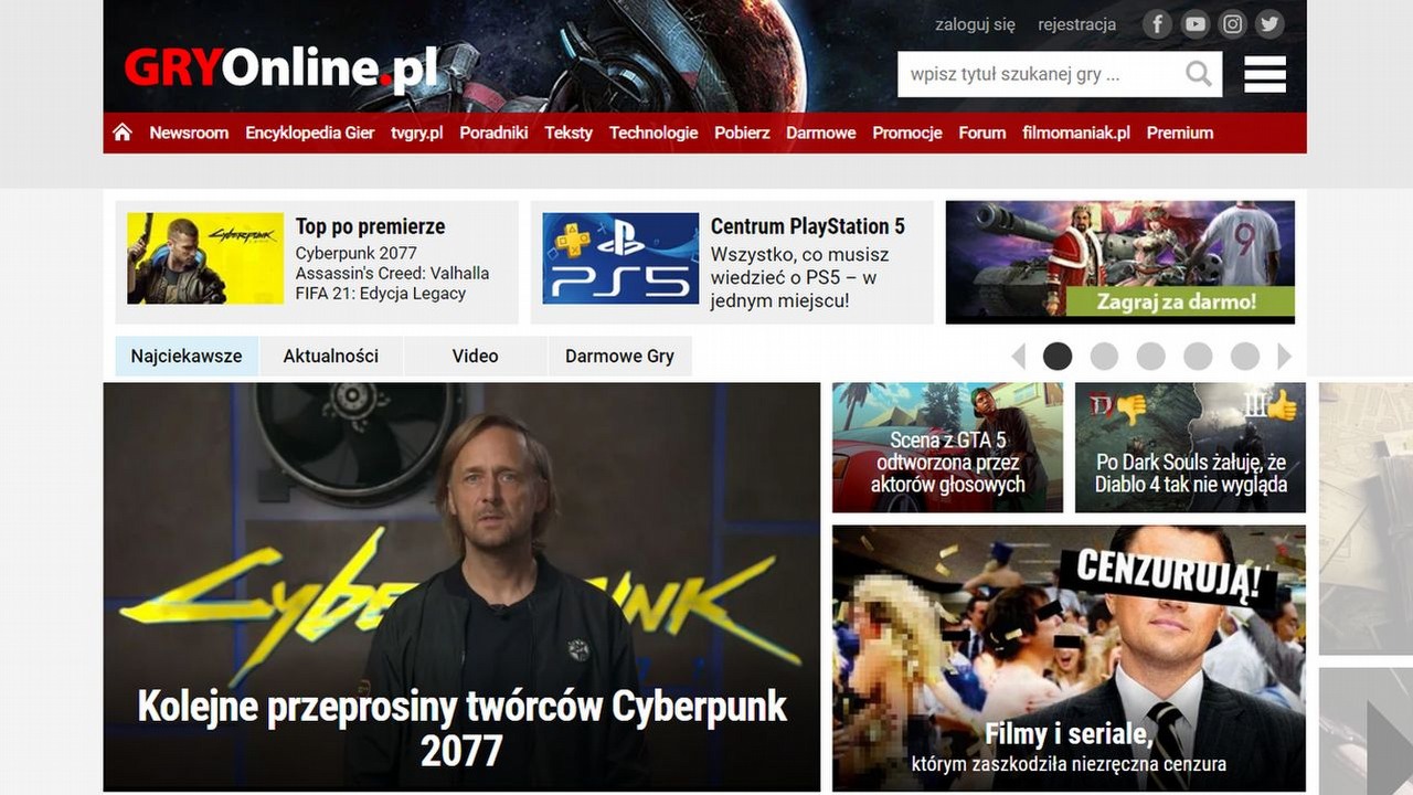 GRYOnline.pl wciąż liderem w grudniu 2020.