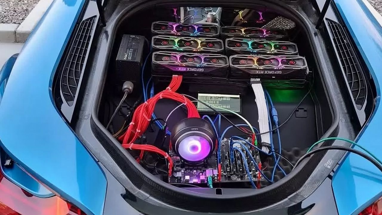 Koparka kryptowalut z RTX 3080 w BMW. Powstała, by wkurzać graczy.