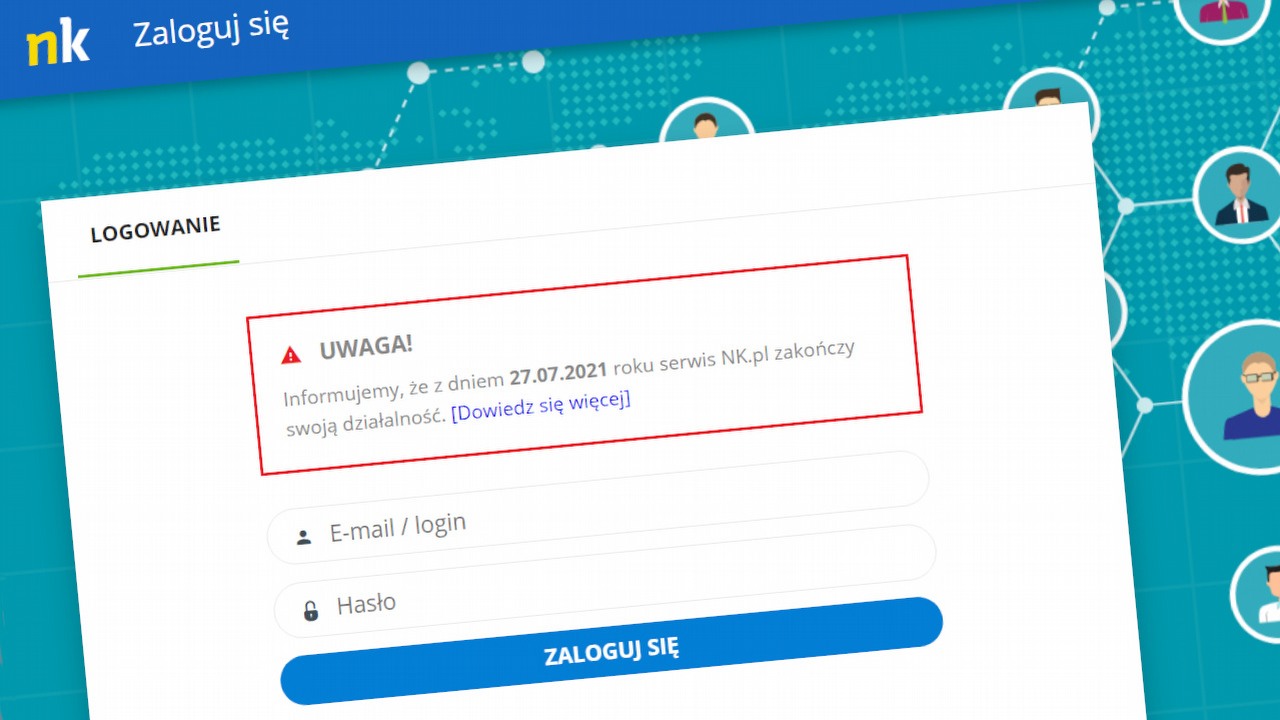 Nasza Klasa kończy dziś działanie, NK.pl znika z Internetu.