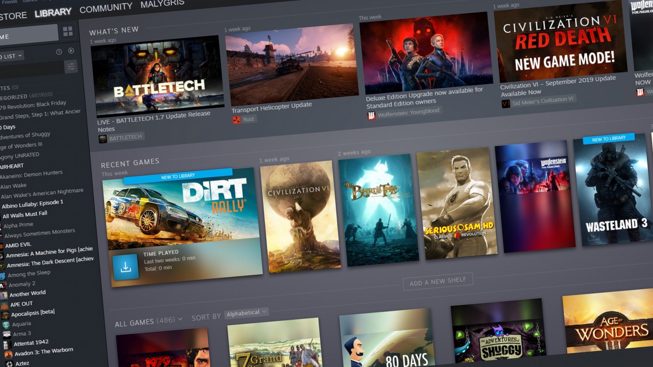 Nowa beta klienta Steam to lepsze zarządzanie danymi na dysku.